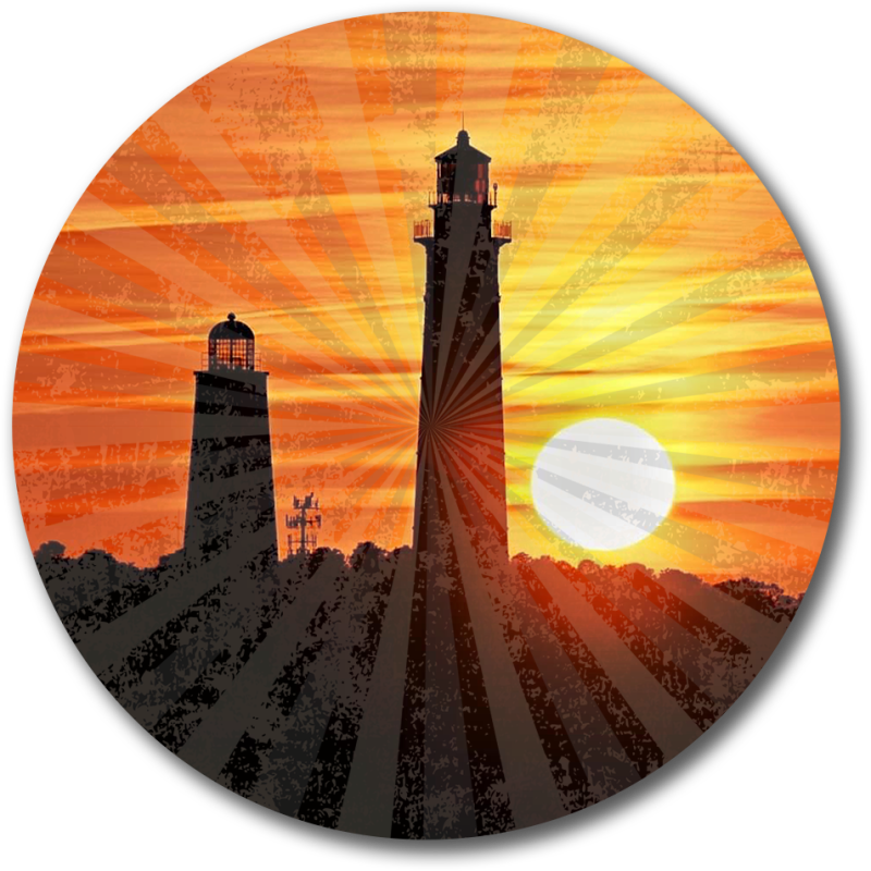 lighthouse sunset a close up of an orange sunset