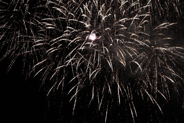 a group of fireworks in the sky